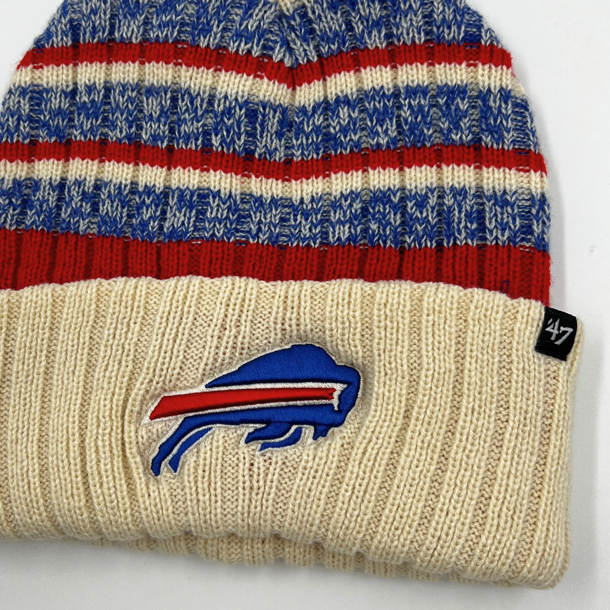 47 Brand Buffalo Bills Vintage-Inspired Natural Tavern Knit Winter Hat for Ultimate Comfort and Style