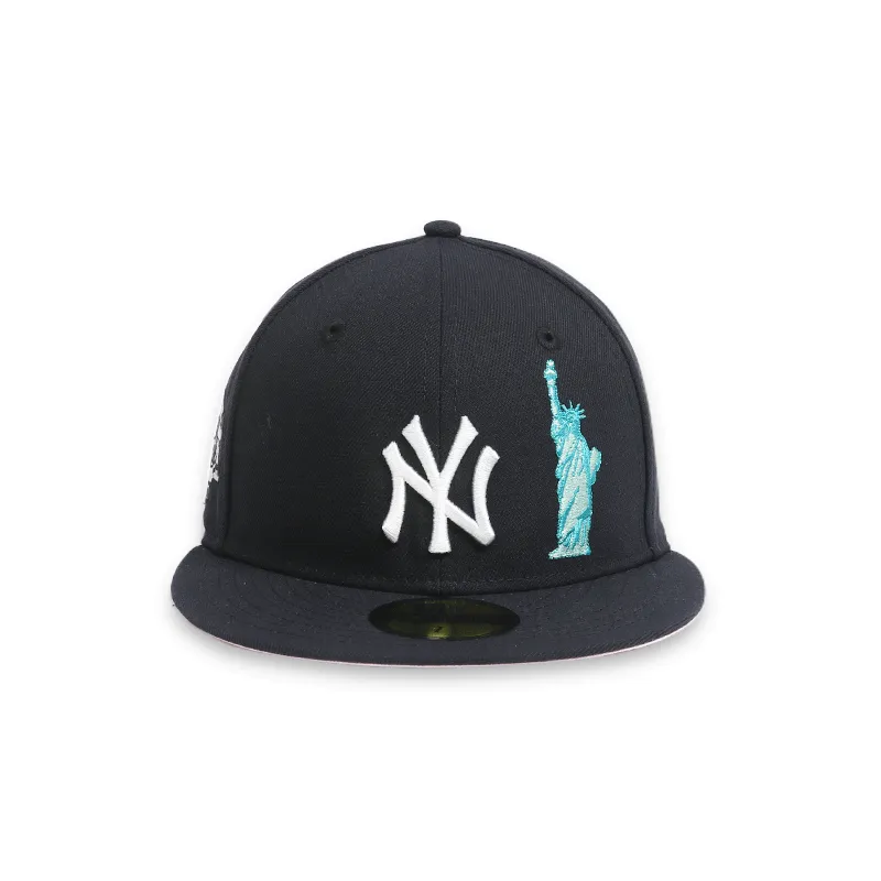 [70645227] New York Yankees Statue Of Liberty Men's Navy Fitted Hats