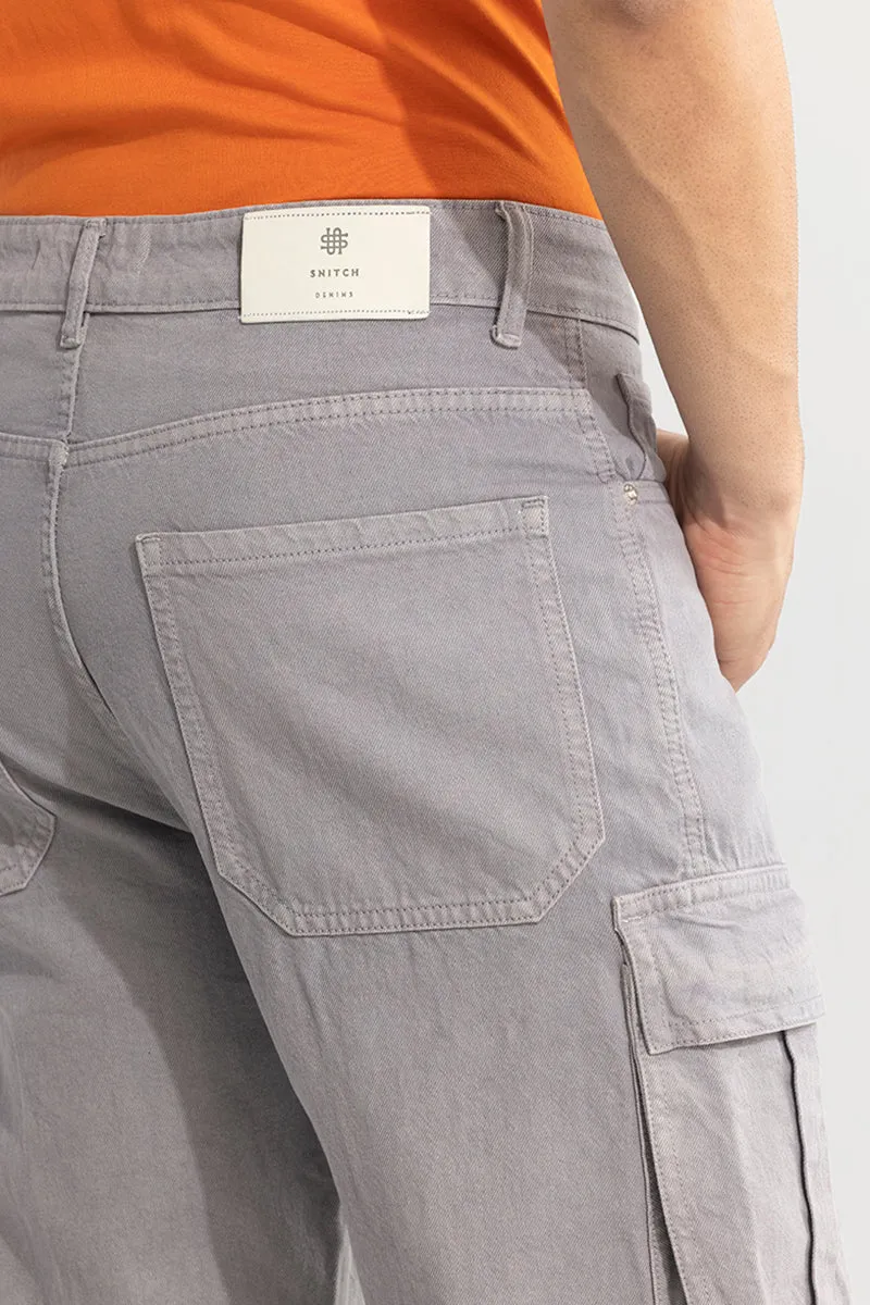 Adventure-Ready Grey Cargo Jeans