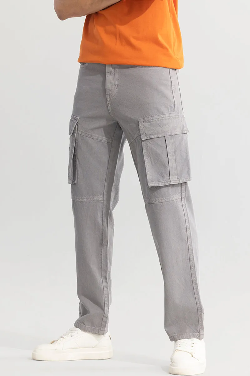 Adventure-Ready Grey Cargo Jeans