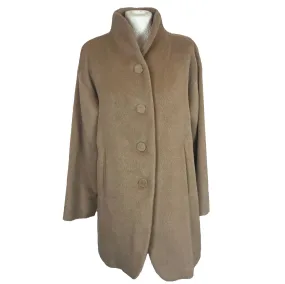 Agnes B Brand New 795 Camel Alpaca & Wool Germain Coat M