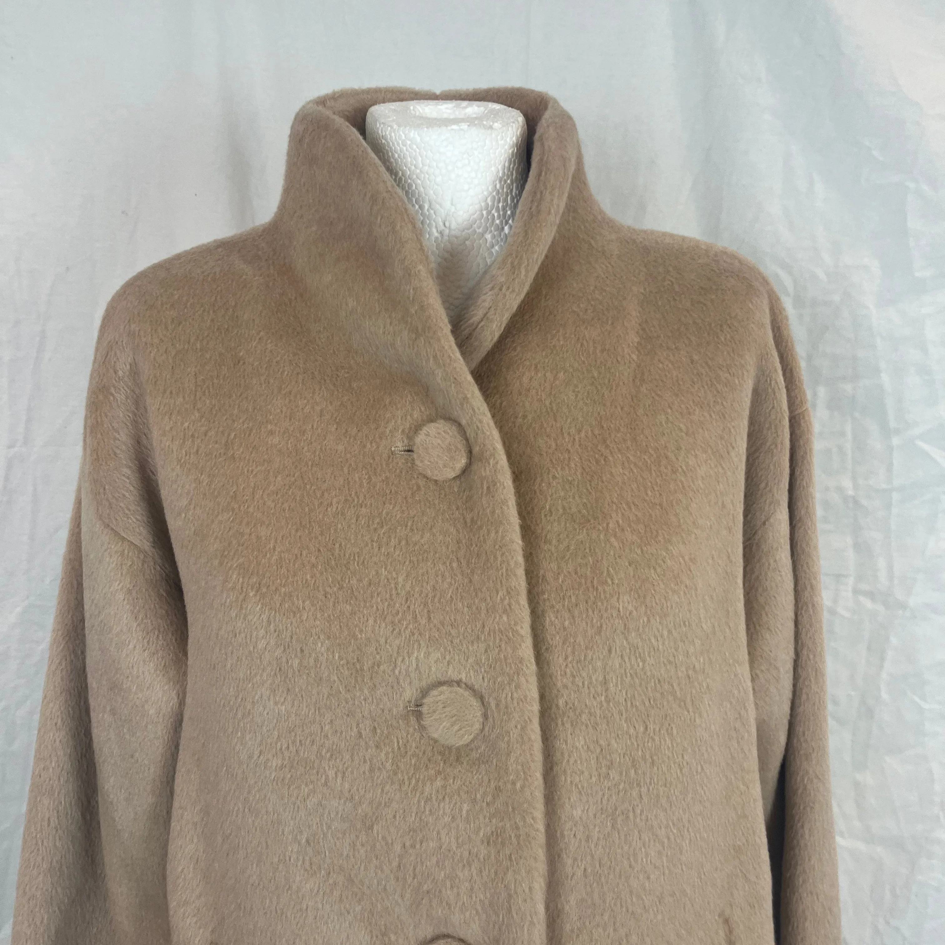 Agnes B Brand New 795 Camel Alpaca & Wool Germain Coat M