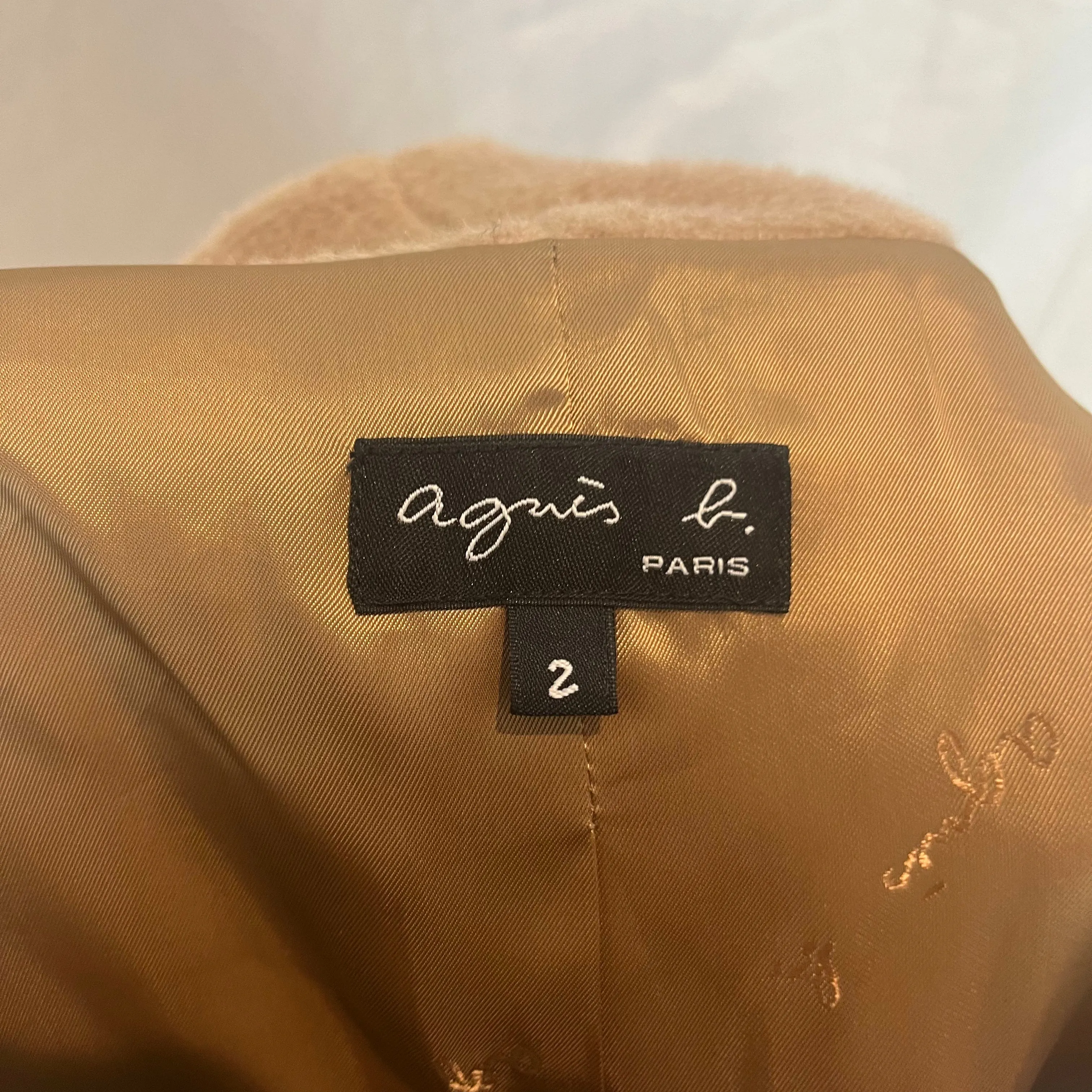 Agnes B Brand New 795 Camel Alpaca & Wool Germain Coat M