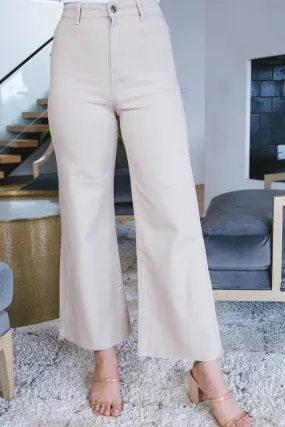 Aria High Rise Wide Leg Pants, Almond Milk