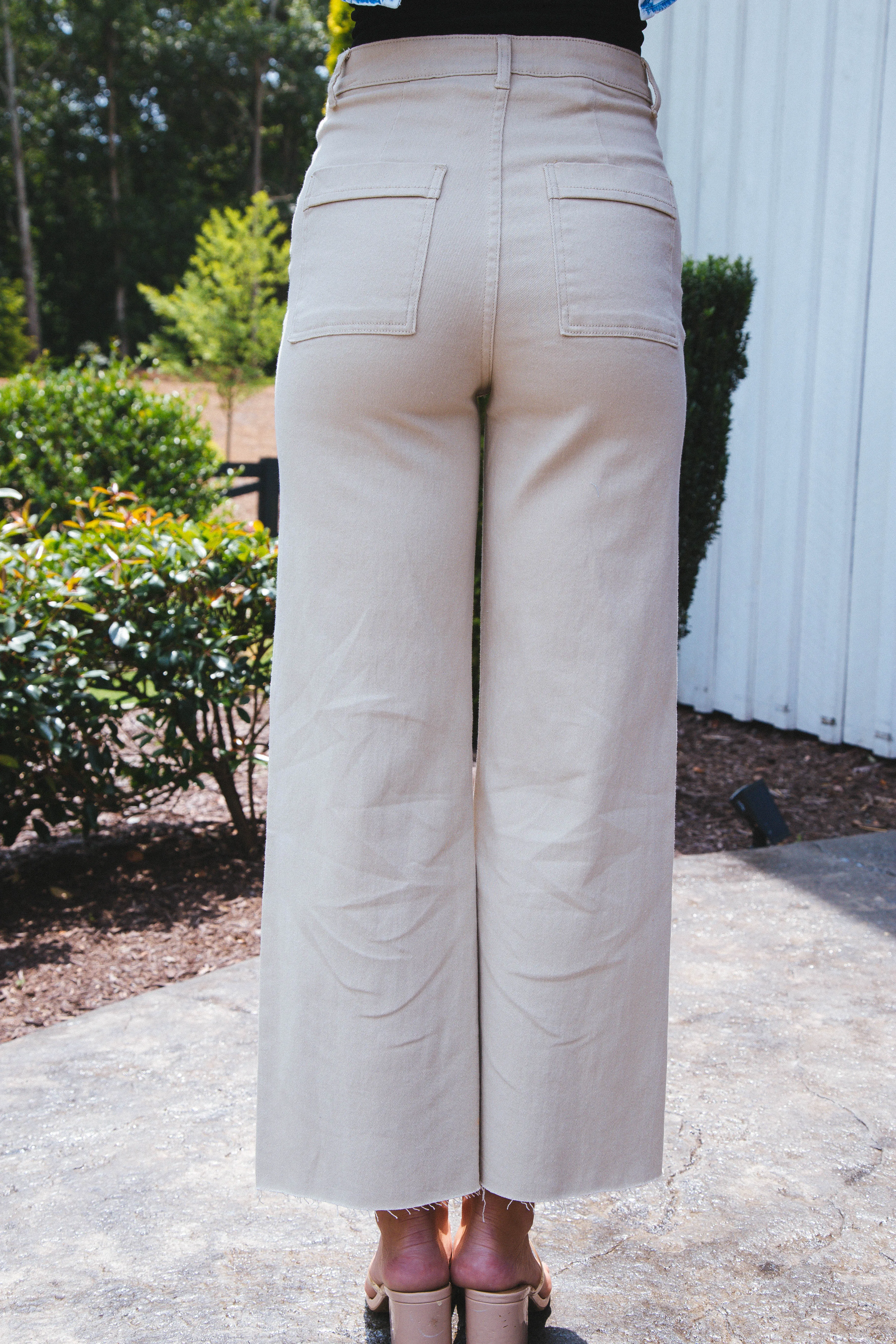 Aria High Rise Wide Leg Pants, Almond Milk