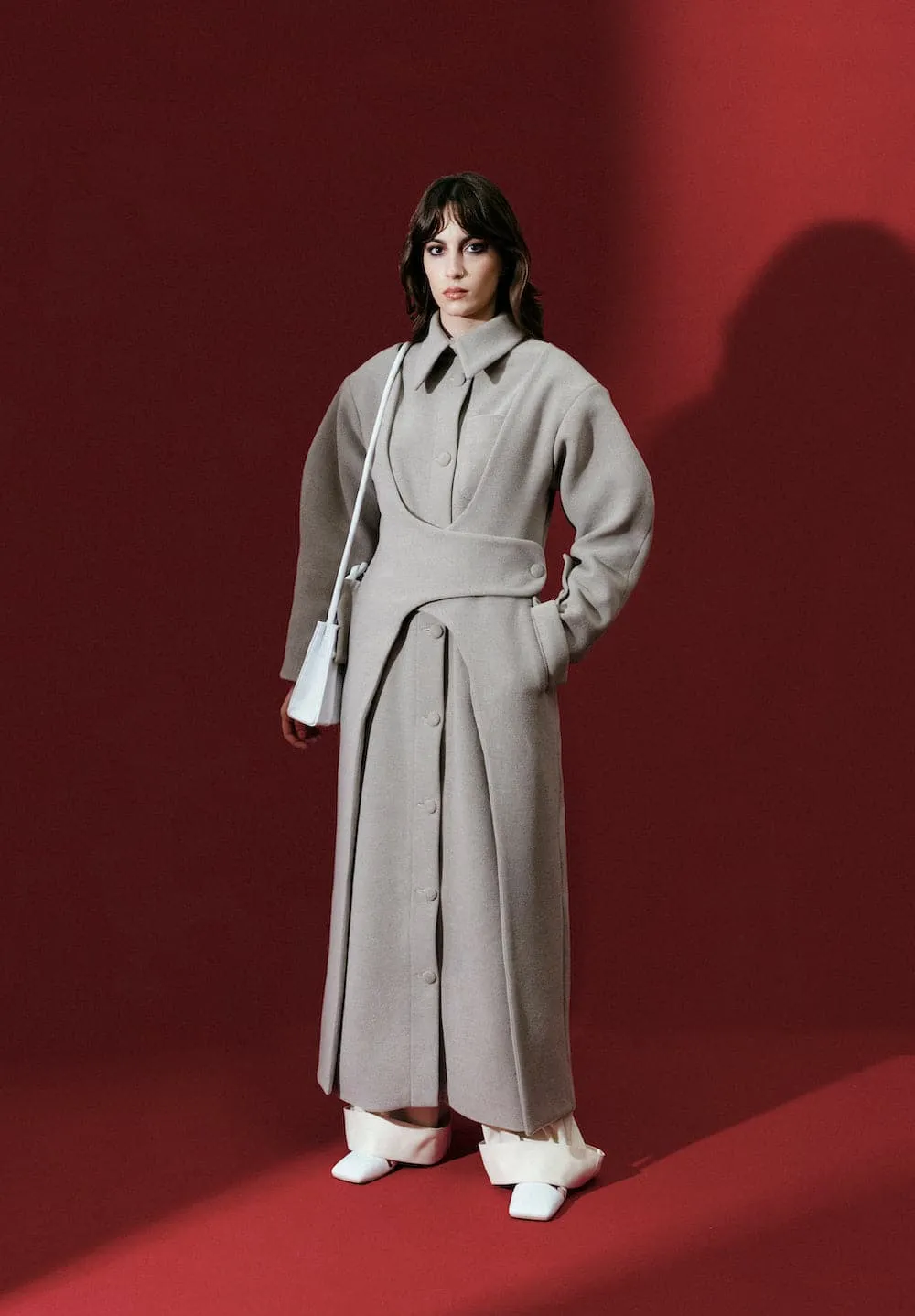 ASYMMETRIC WOOL-BLEND COAT