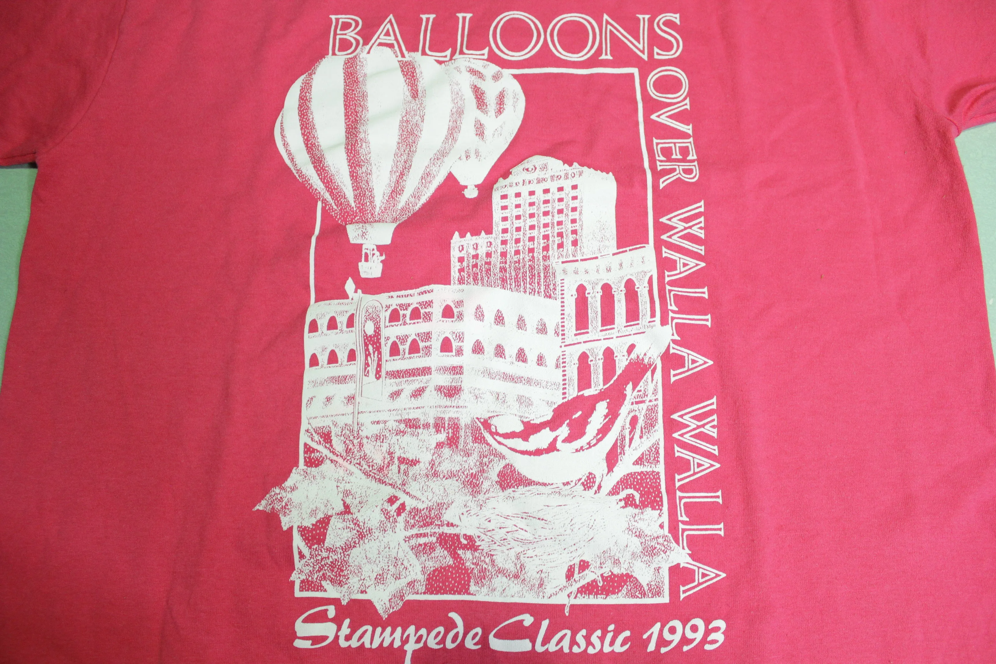 Vintage 1993 Balloons Over Walla Walla Classic Hot Air Balloon Festival Downtown T-Shirt