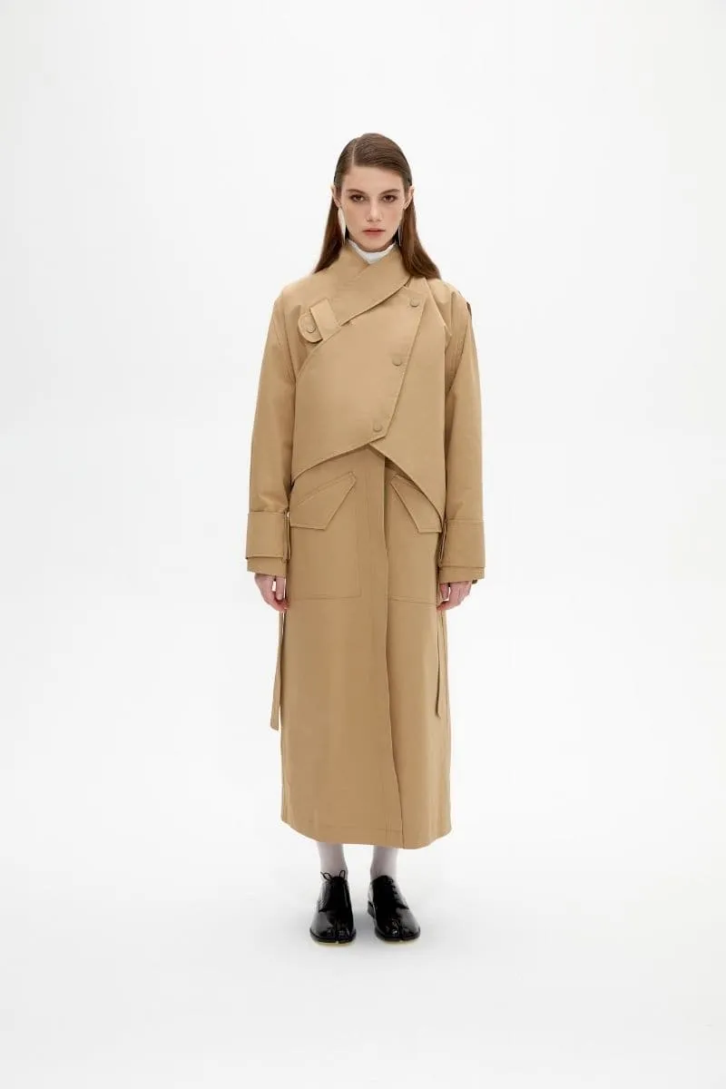 BEIGE GADGET TRENCH COAT