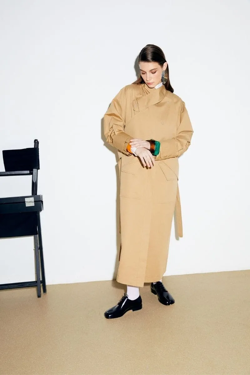 BEIGE GADGET TRENCH COAT