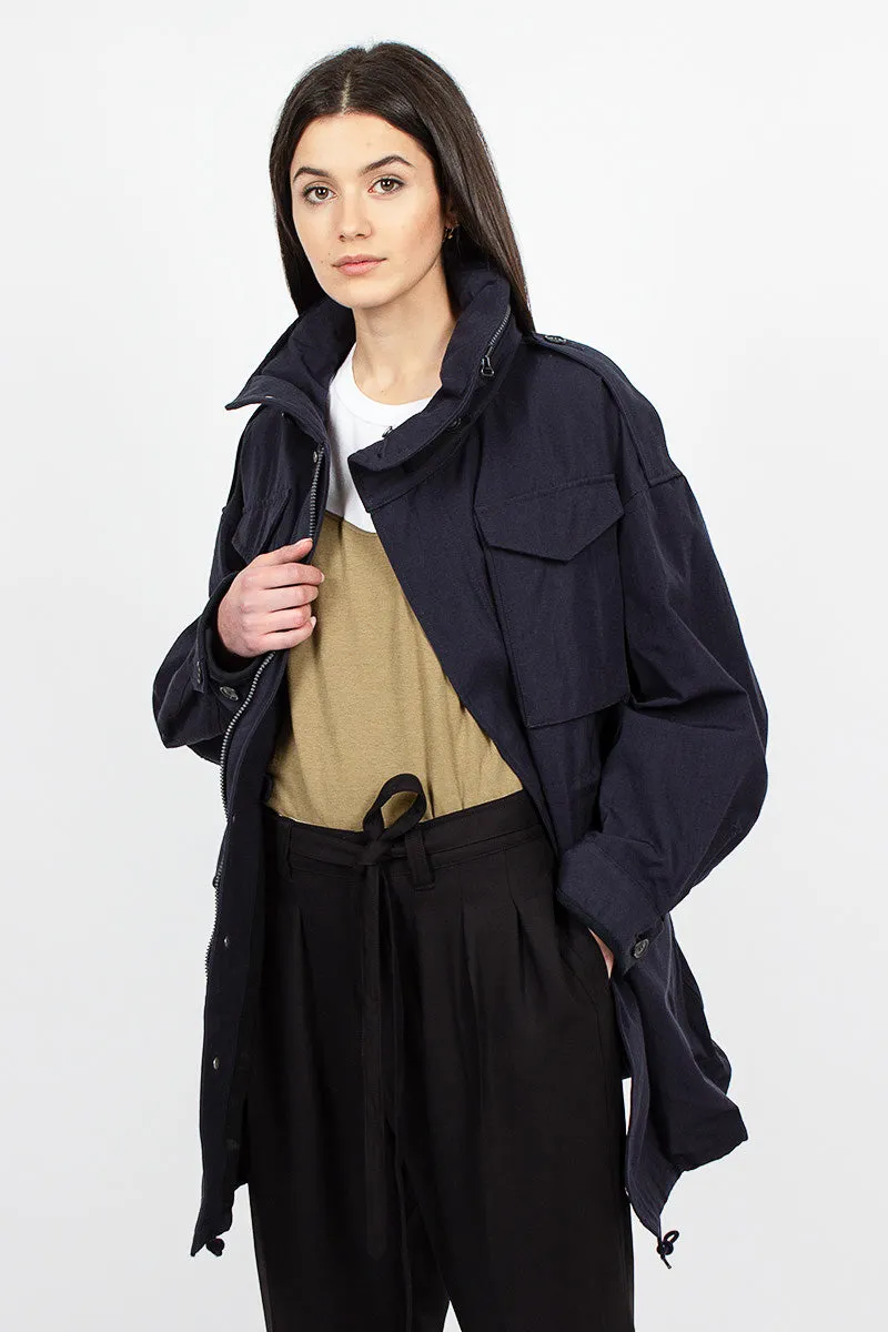 Bickle Gabardine Coat Navy