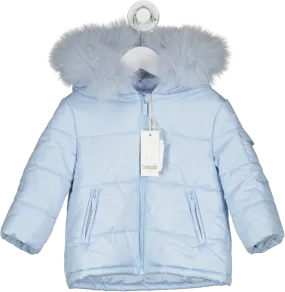 Bimbalo Blue Fur Trim Coat 18-24 Months