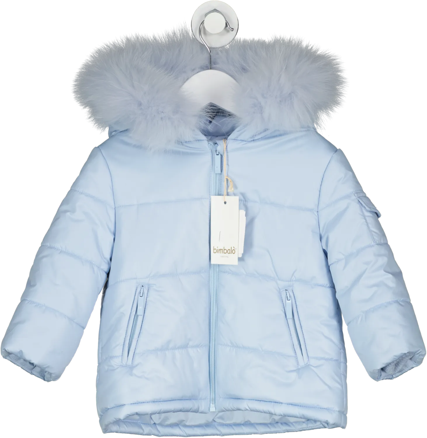 Bimbalo Blue Fur Trim Coat 18-24 Months