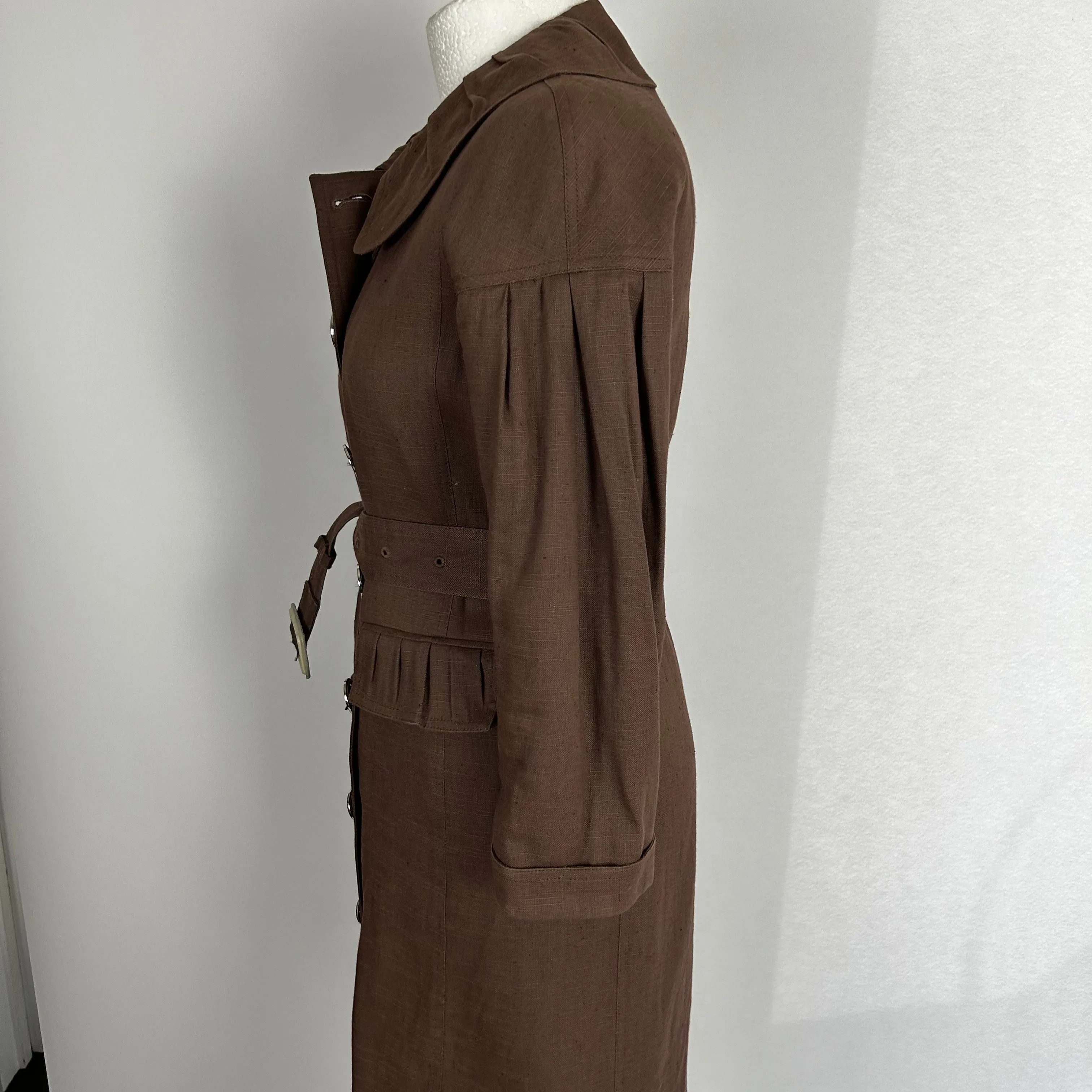 Burberry Cocoa Linen & Cotton Trench Coat XXS