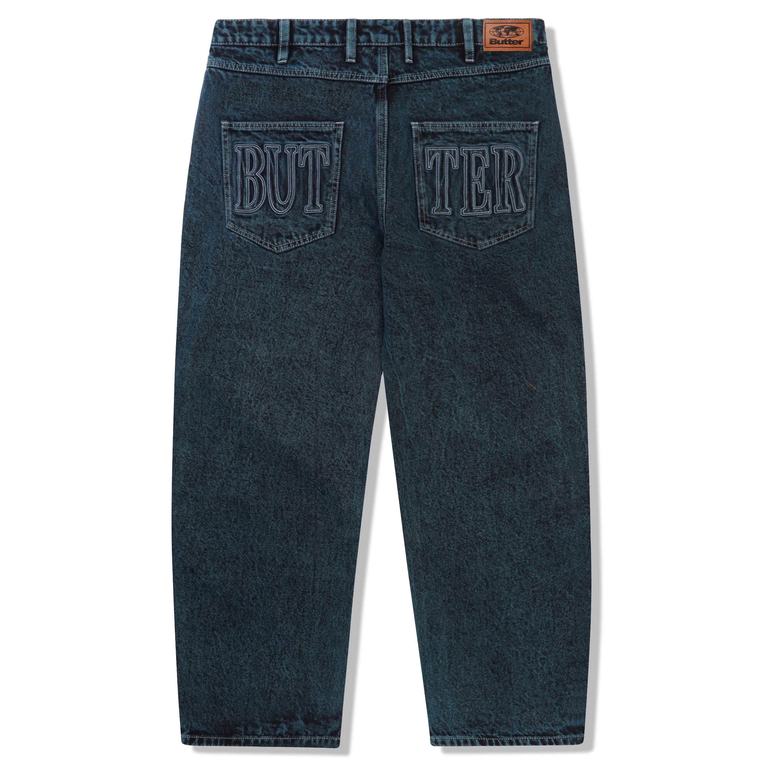 Butter Goods Applique Denim Jeans Acid Indigo