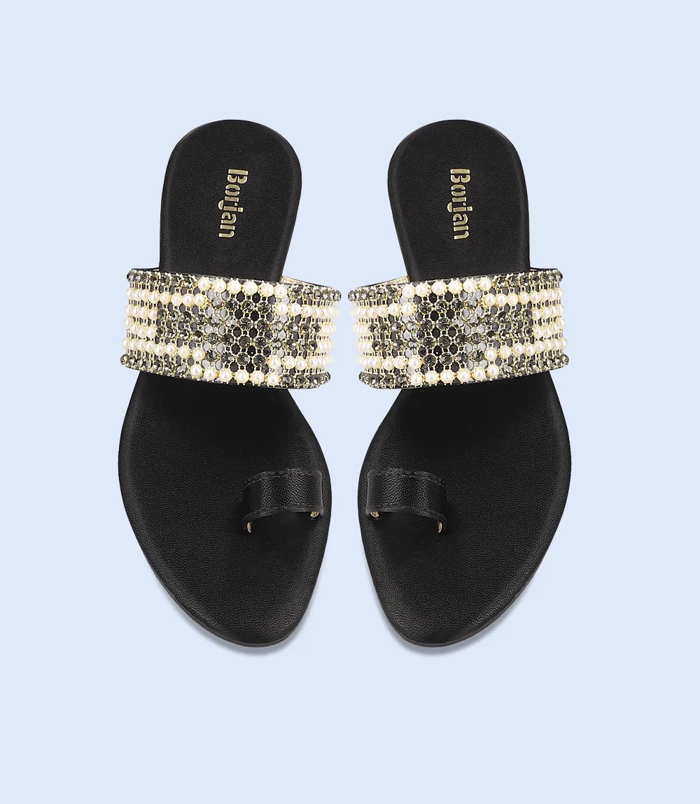 BW7480-BLACK-Women Casual Chappal