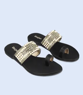 BW7480-BLACK-Women Casual Chappal