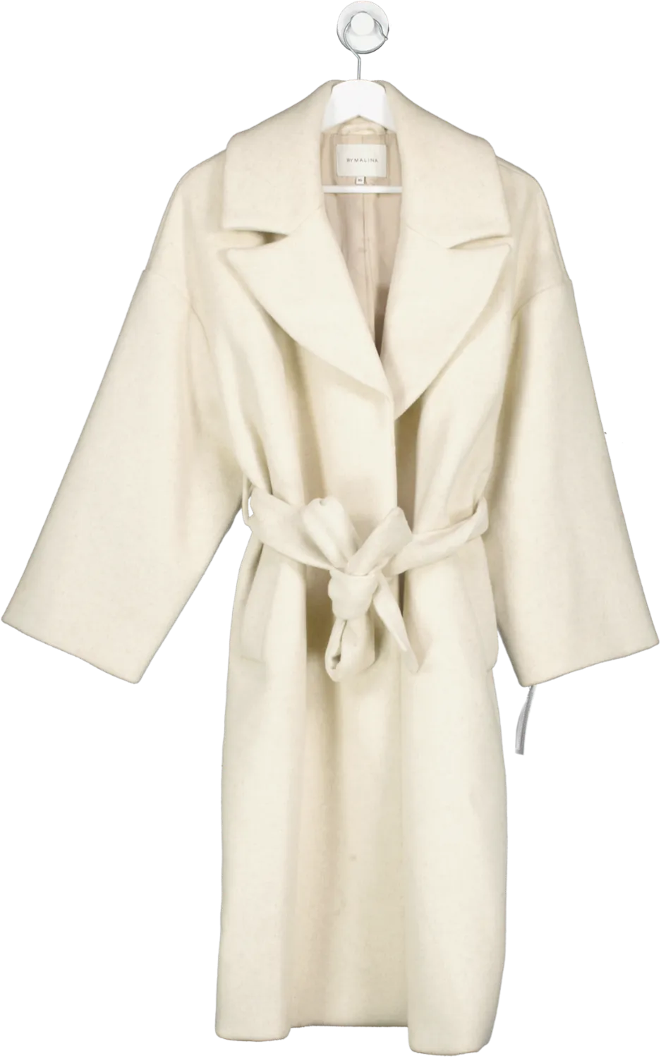 by malina Beige Della Oversized Wool Coat UK XS