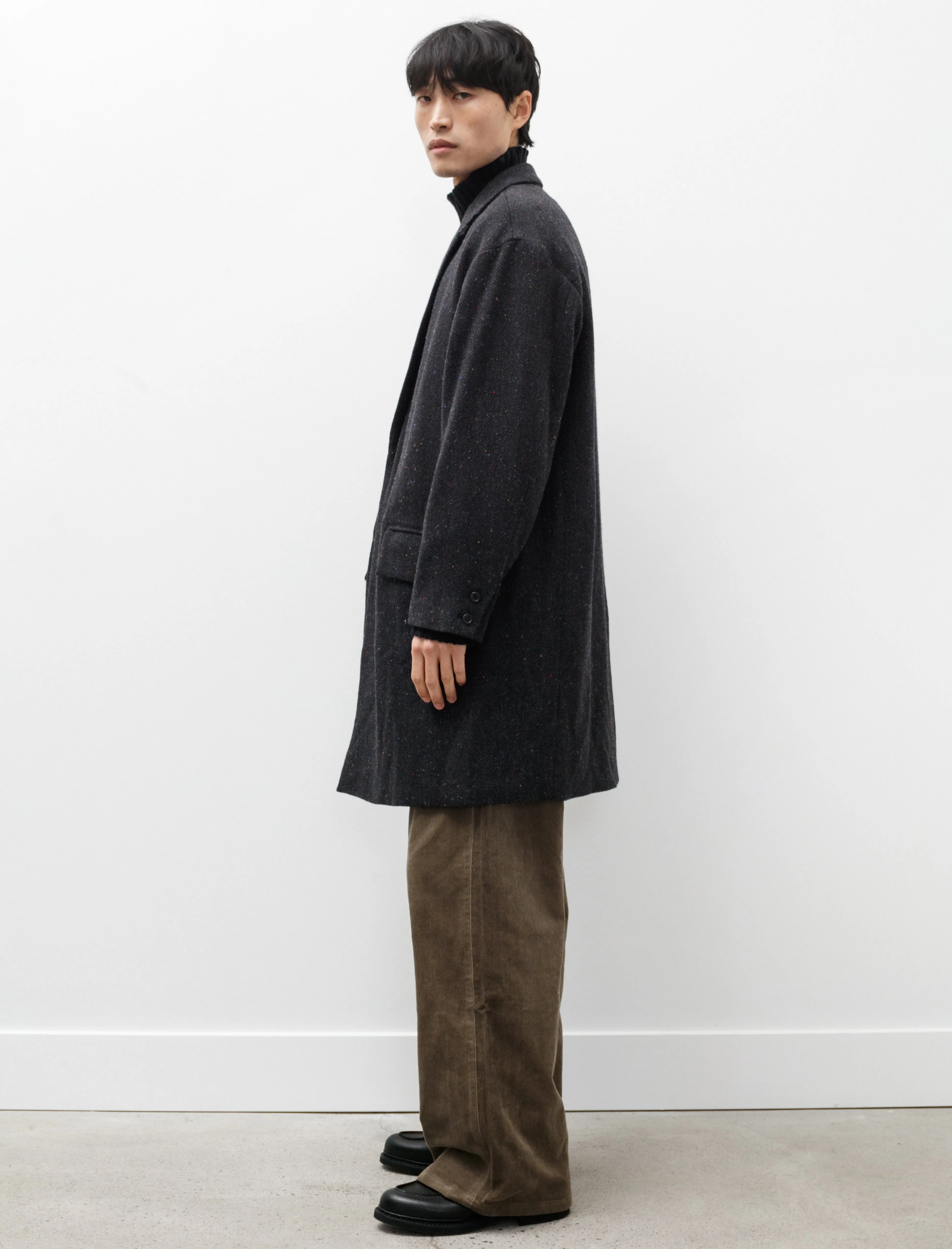 Caban Coat B Dark Charcoal Wool