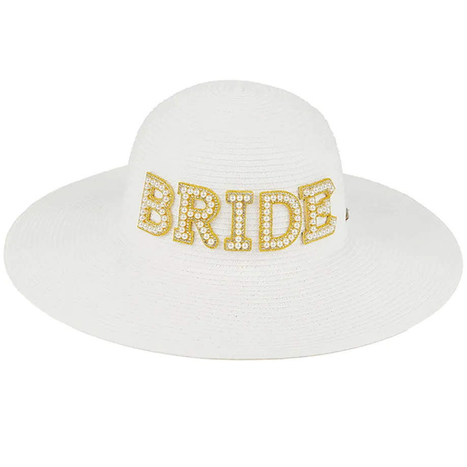 C.C Bride & Squad Pearls Wide Brim Sun Hat