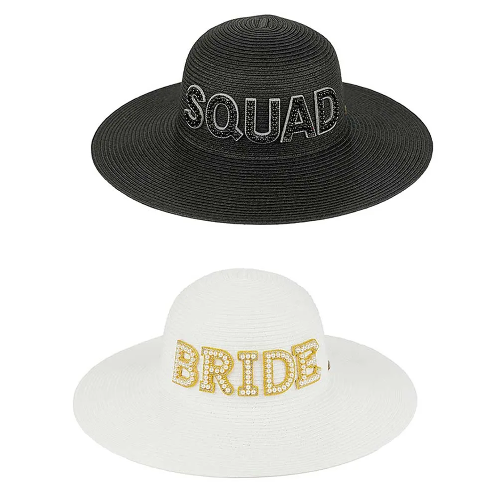 C.C Bride & Squad Pearls Wide Brim Sun Hat