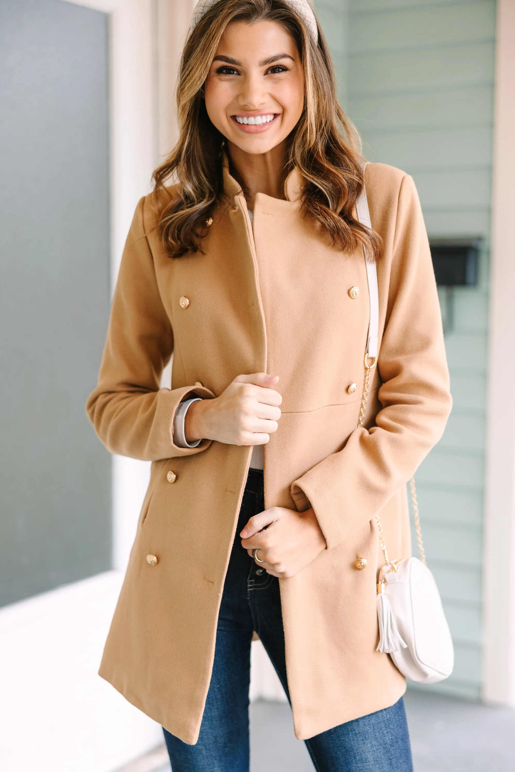 City Streets Camel Brown Coat