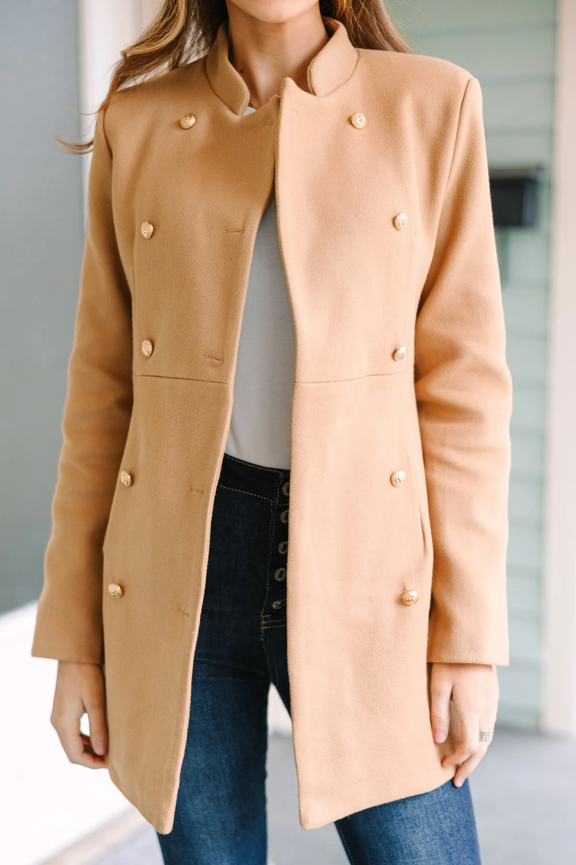 City Streets Camel Brown Coat