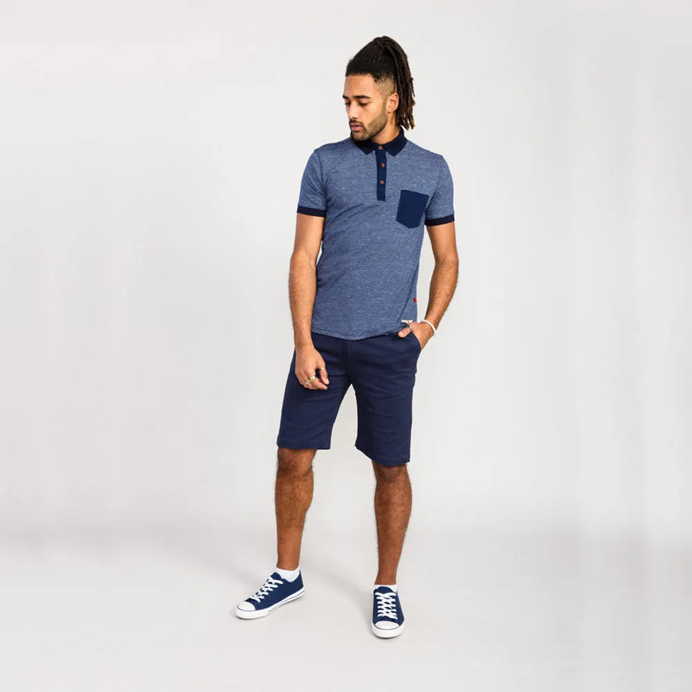 D555 Polo with Chest Pocket - Navy