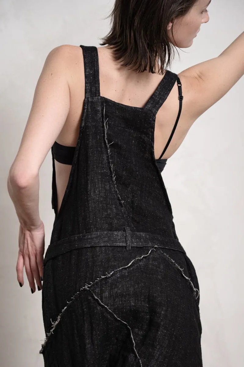 eigensinnig wien | Rilke | Extravaganter Leinen Jumpsuit in schwarz