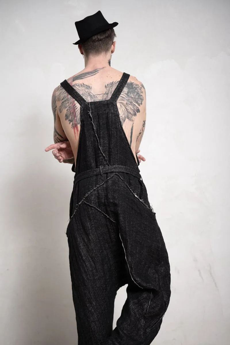 eigensinnig wien | Rilke | Extravaganter Leinen Jumpsuit in schwarz