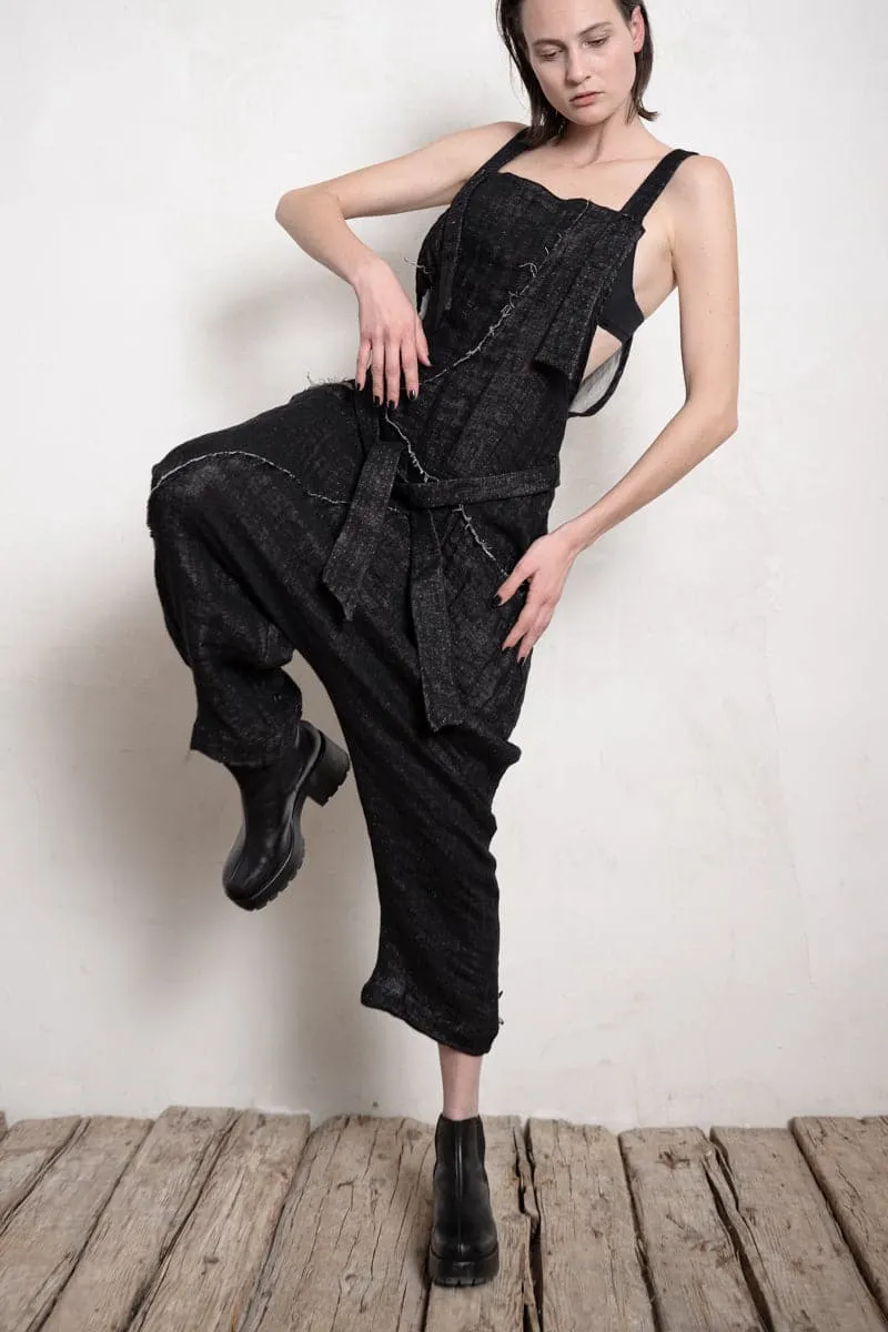 eigensinnig wien | Rilke | Extravaganter Leinen Jumpsuit in schwarz