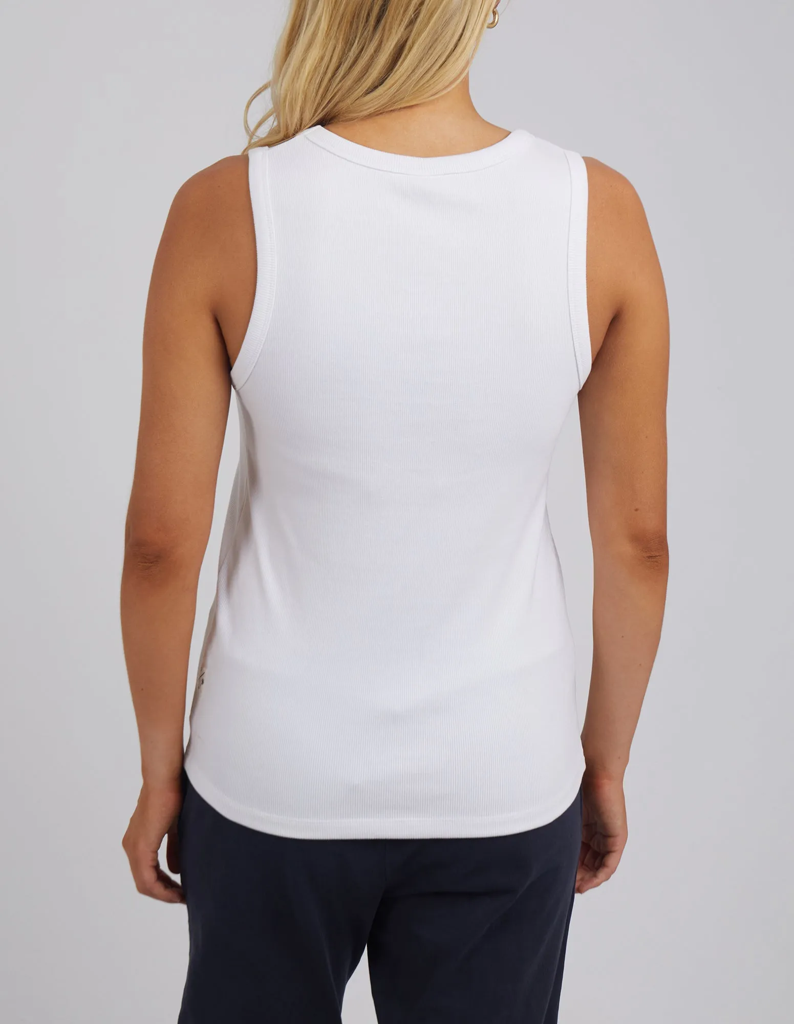 Elm Rib Crew Tank - White