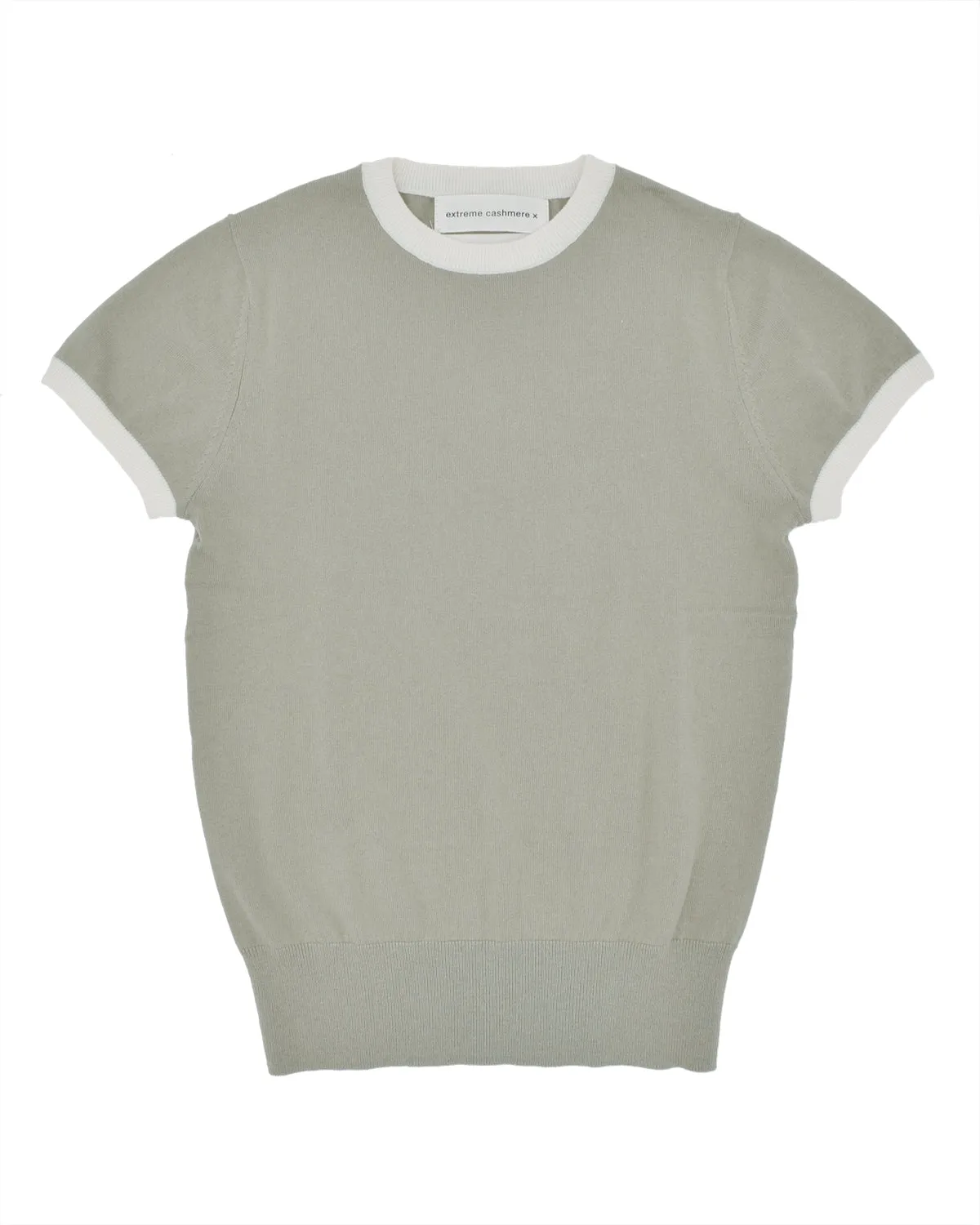 Extreme Cashmere Chloe Sage/Chalk Ringer Tee