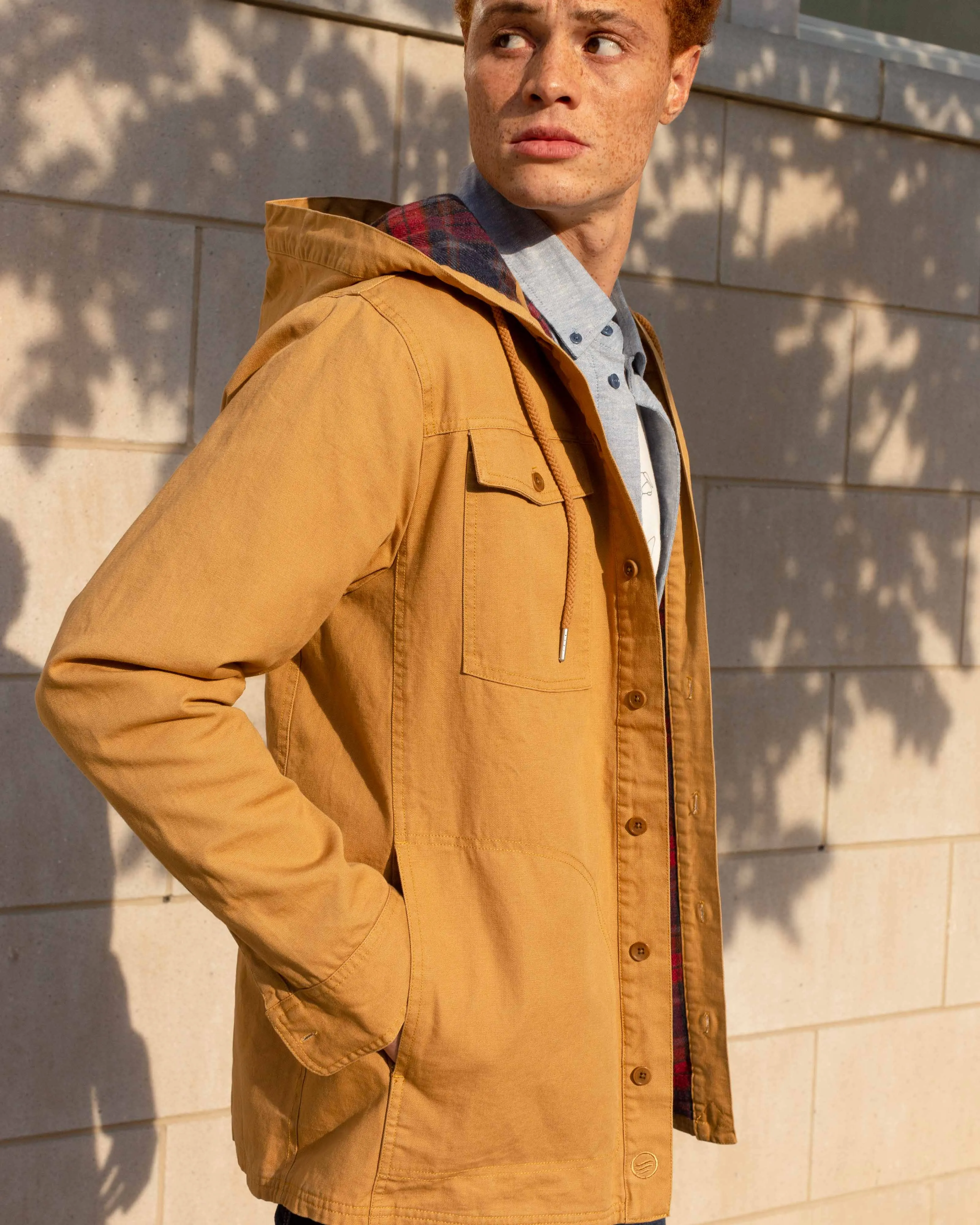 Flannel-Lined Hooded Chore Coat