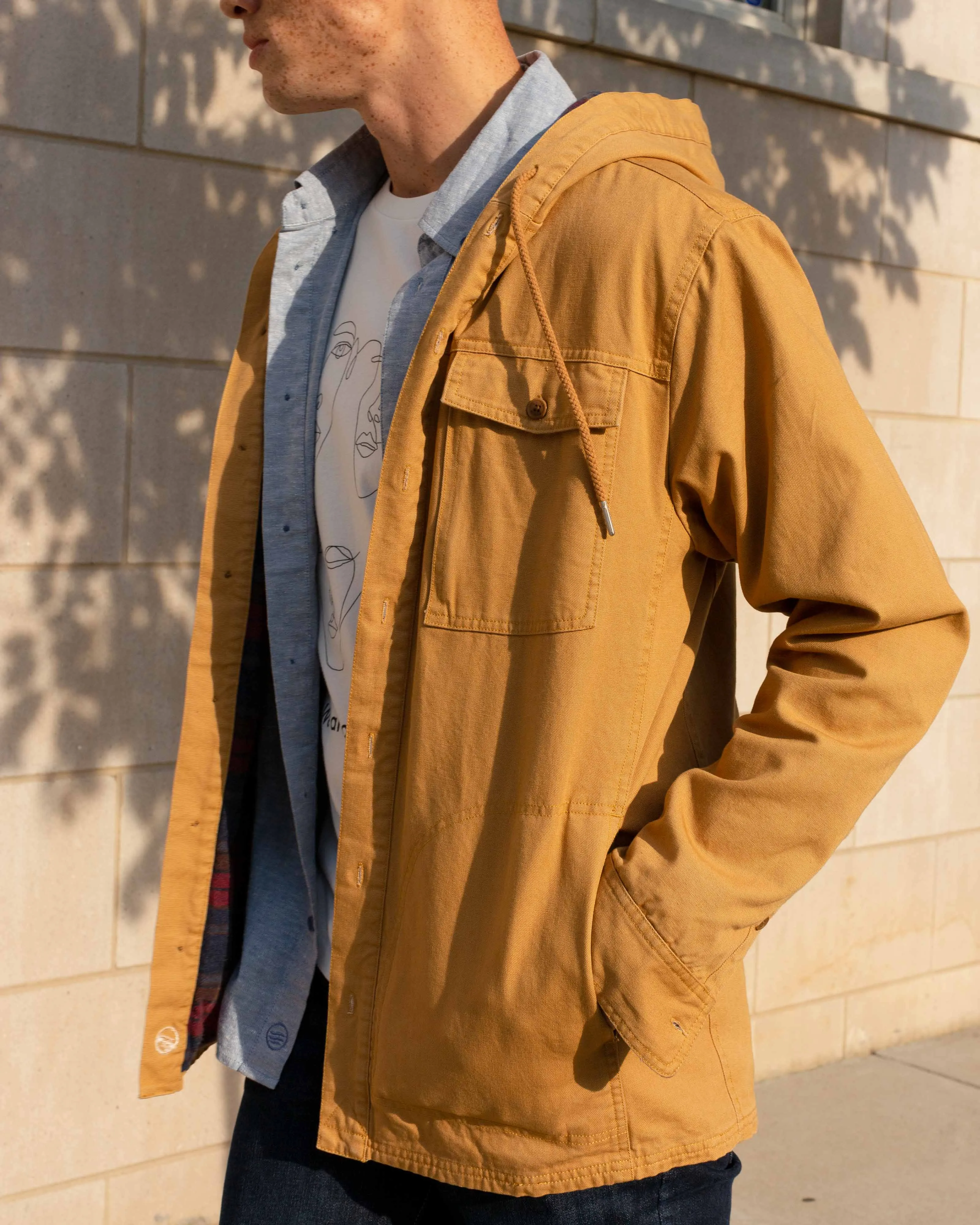 Flannel-Lined Hooded Chore Coat