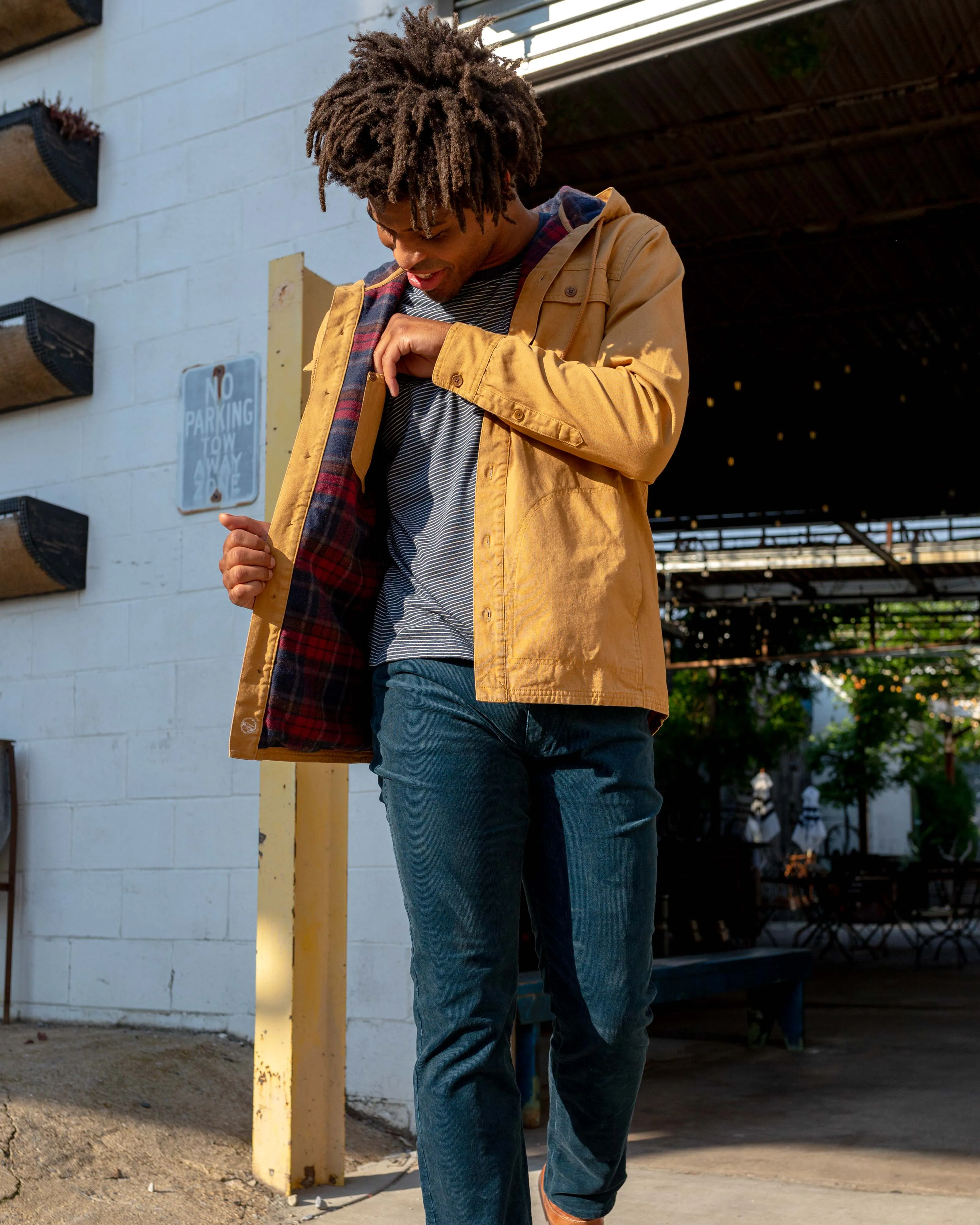 Flannel-Lined Hooded Chore Coat