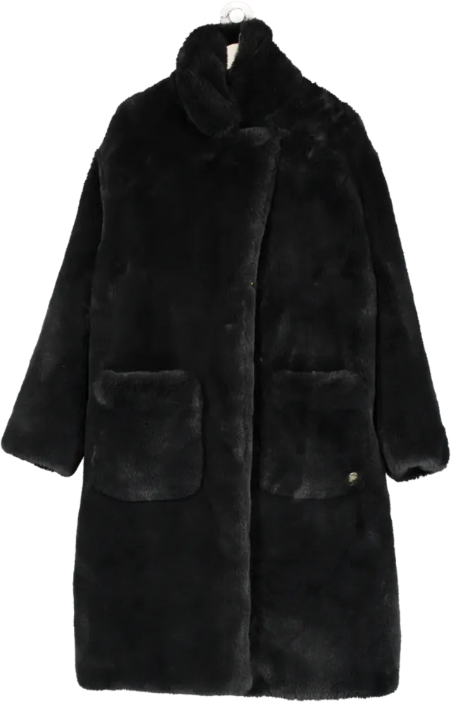 Freed Est 1921 Black Lily Long Faux Fur Coat UK L