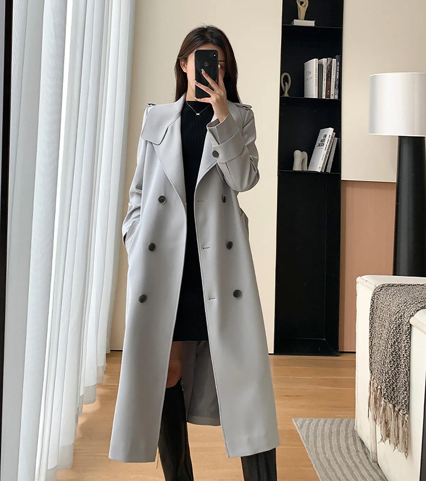 Gina Double Breasted Belted Trench Coat