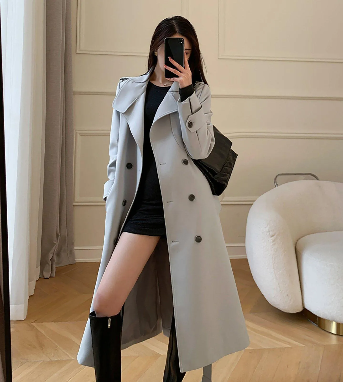 Gina Double Breasted Belted Trench Coat