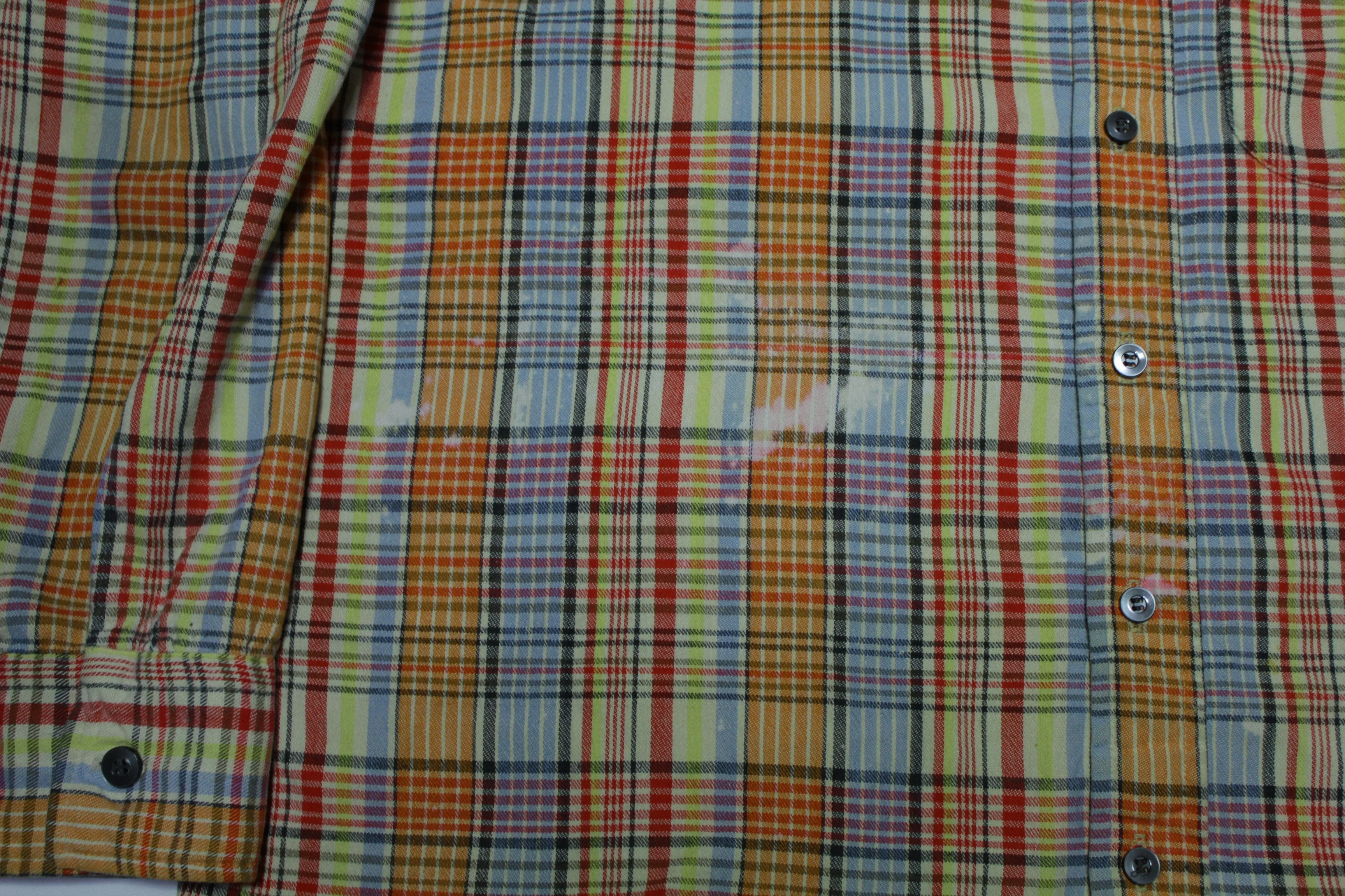 Goldwaters Vintage 60's 70's Western Ranch Button Up Plaid Distressed Shirt