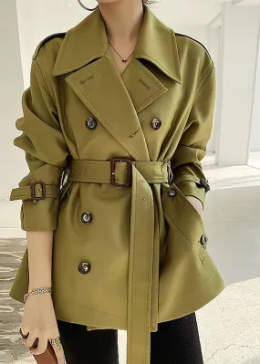 Grace Double Breasted Belted Twill Trench Coat