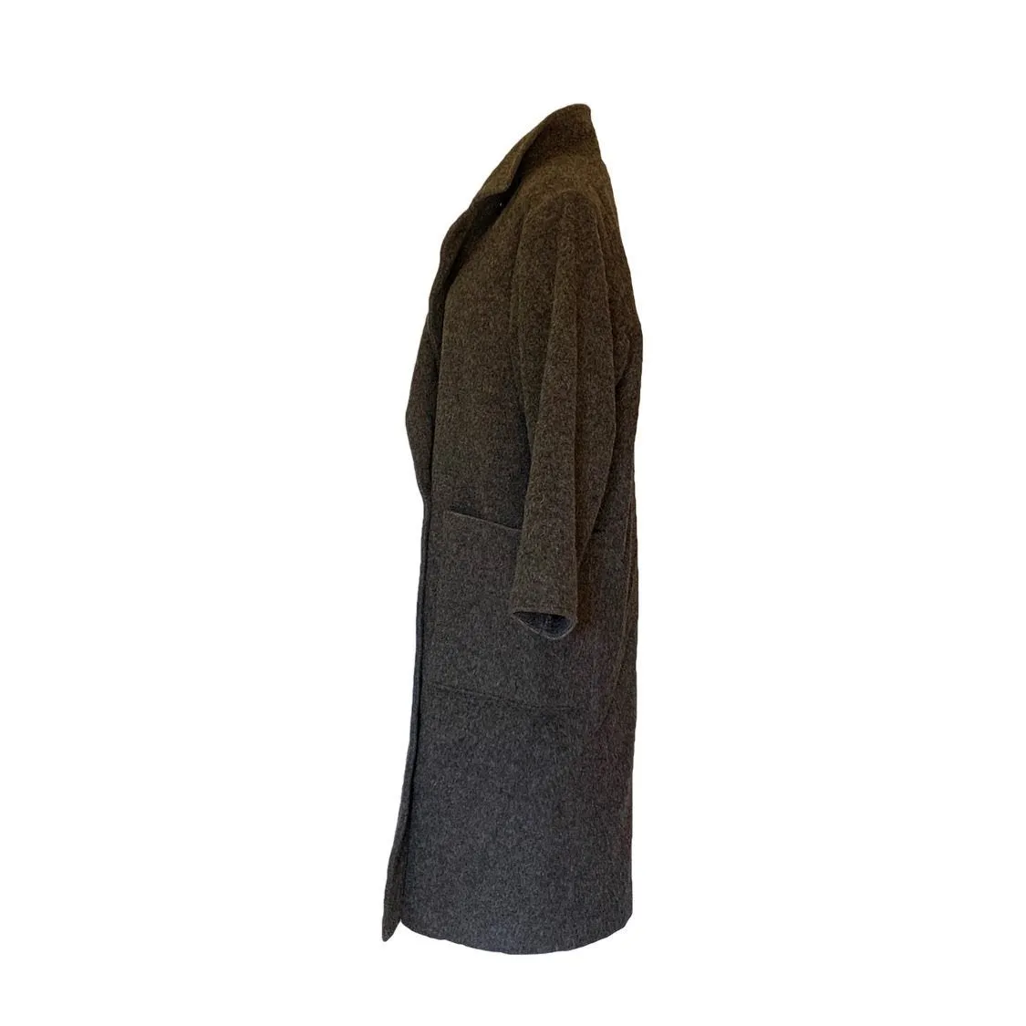 Gray Cashmere Wool Trench Overcoat. Soft and Warm Coat. Oversized 1980s Style.