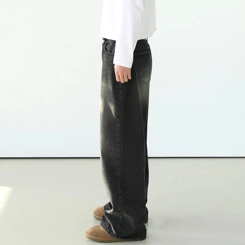 GS No. 97 Washed Black Loose Jeans