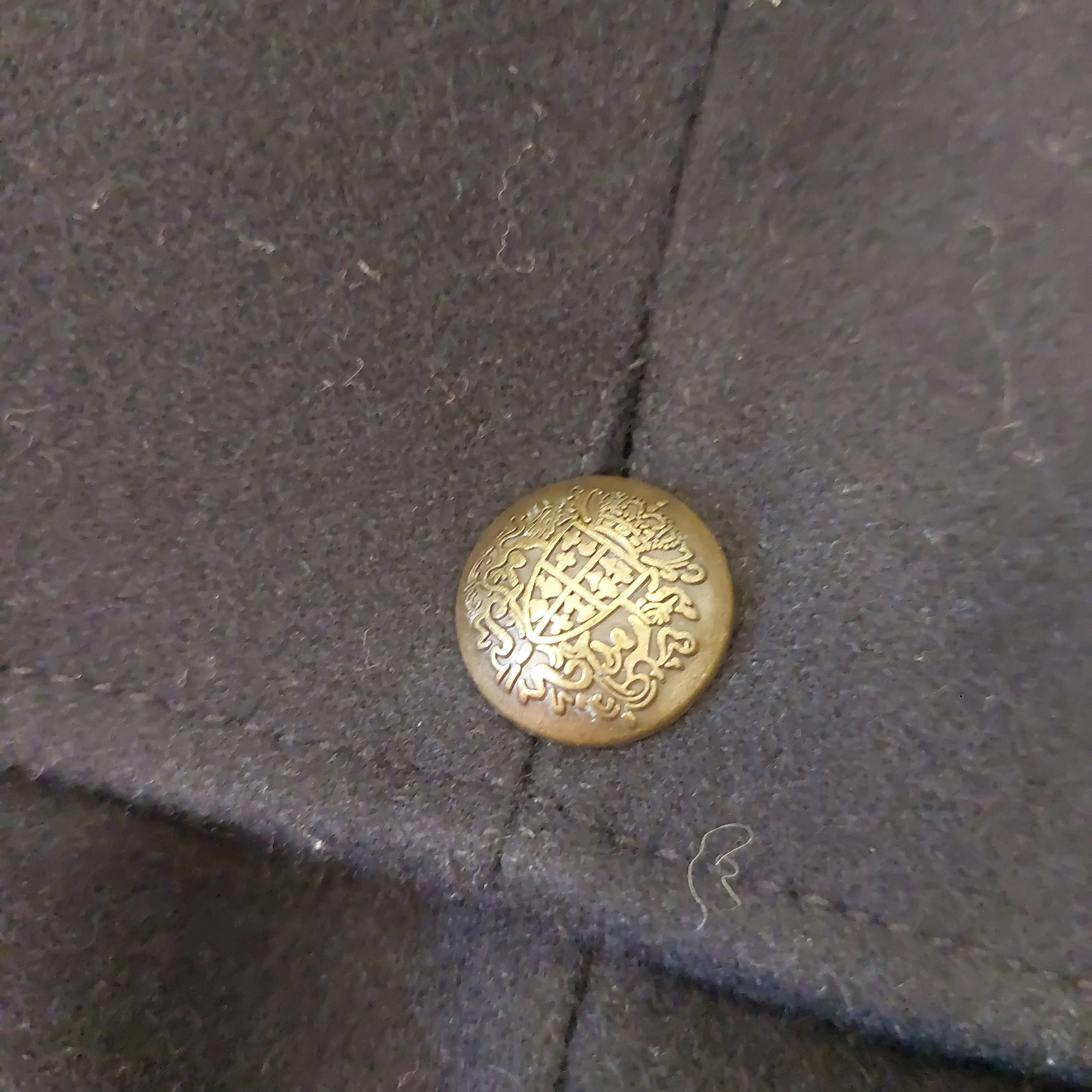 H&M Black Double Gold Buttons Knee-length Winter Coat | Pre Loved |