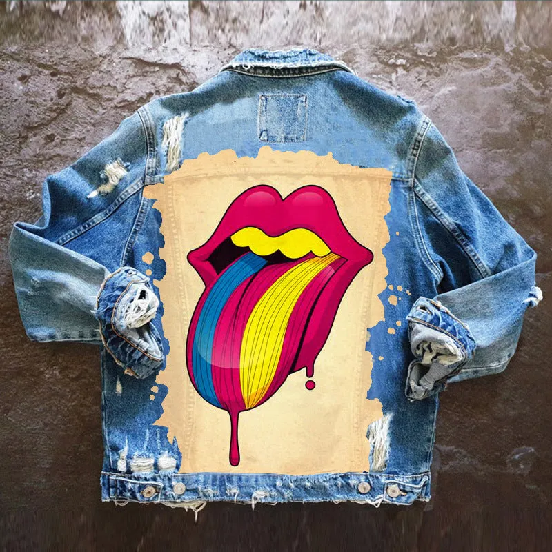 Hip Hop Loose Denim Lapel Jacket