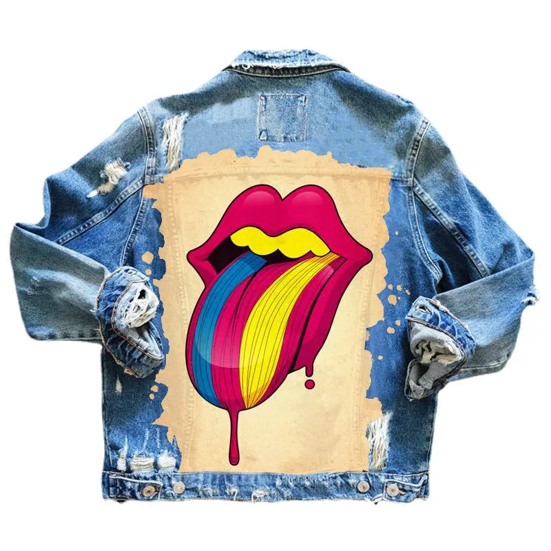 Hip Hop Loose Denim Lapel Jacket