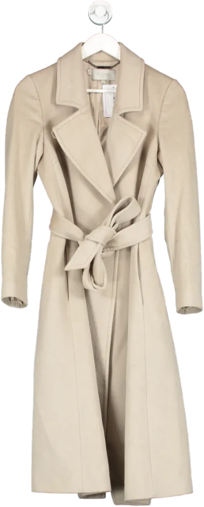 Hobbs Beige Wool Trench Coat UK 8