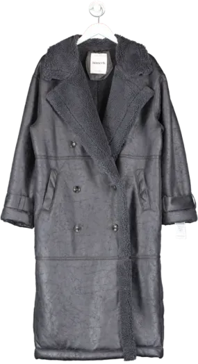 House of CB Grey Deiji Vegan Sherling Coat UK M