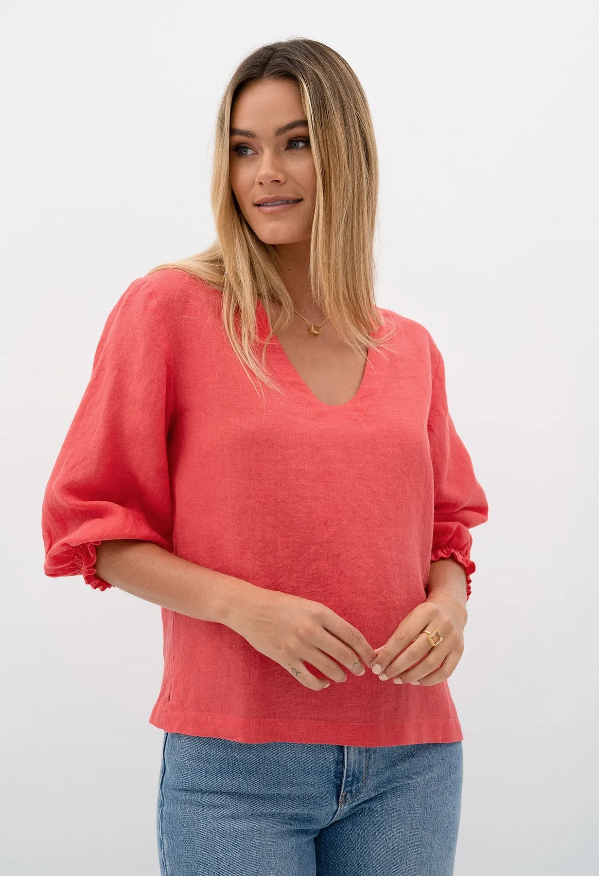 Humidity Lifestyle Tulum Blouse - Poppy