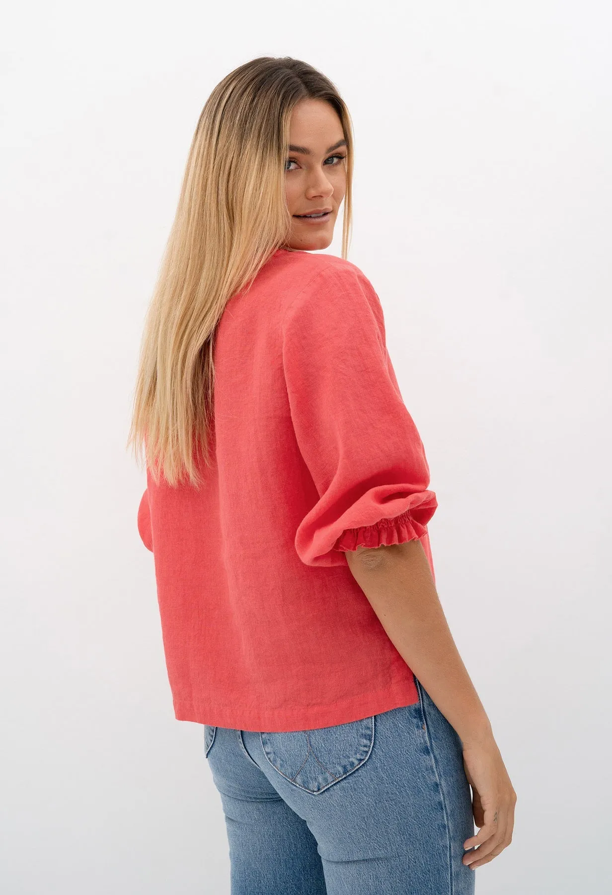 Humidity Lifestyle Tulum Blouse - Poppy