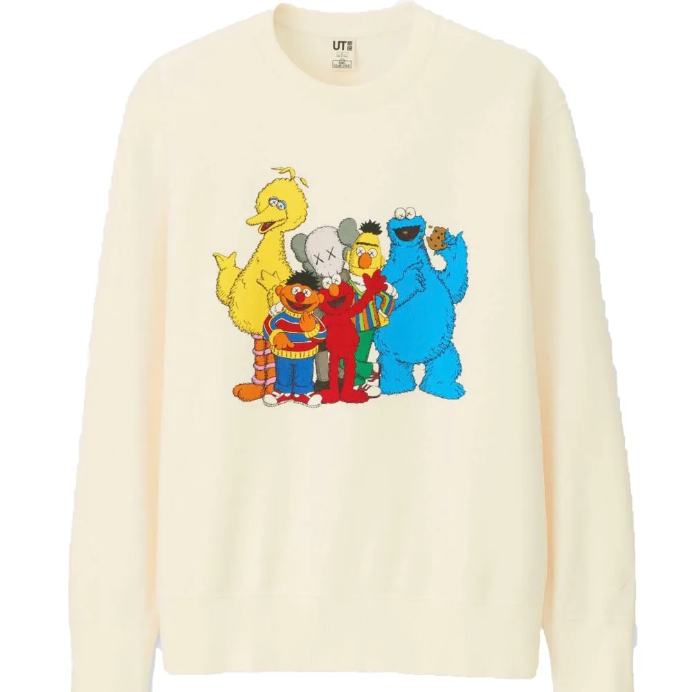 KAWS x Uniqlo x Sesame Street Group Sweatshirt Natural